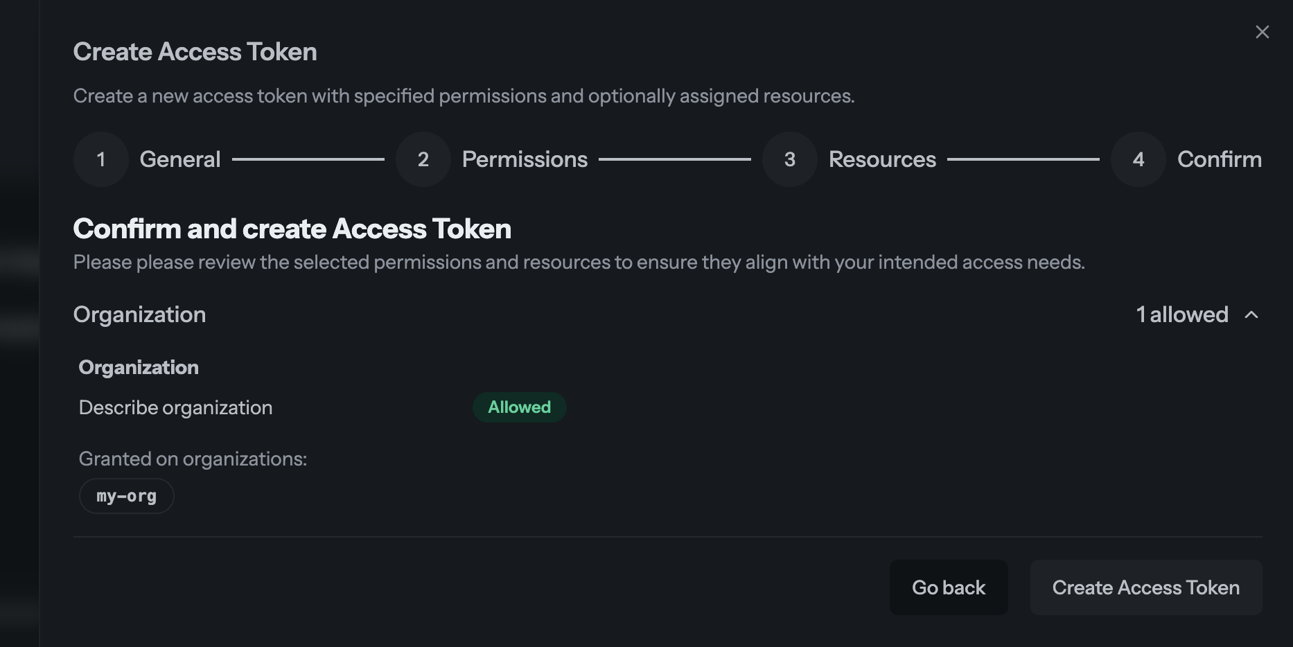 Confirm permissions and scopes on the access token